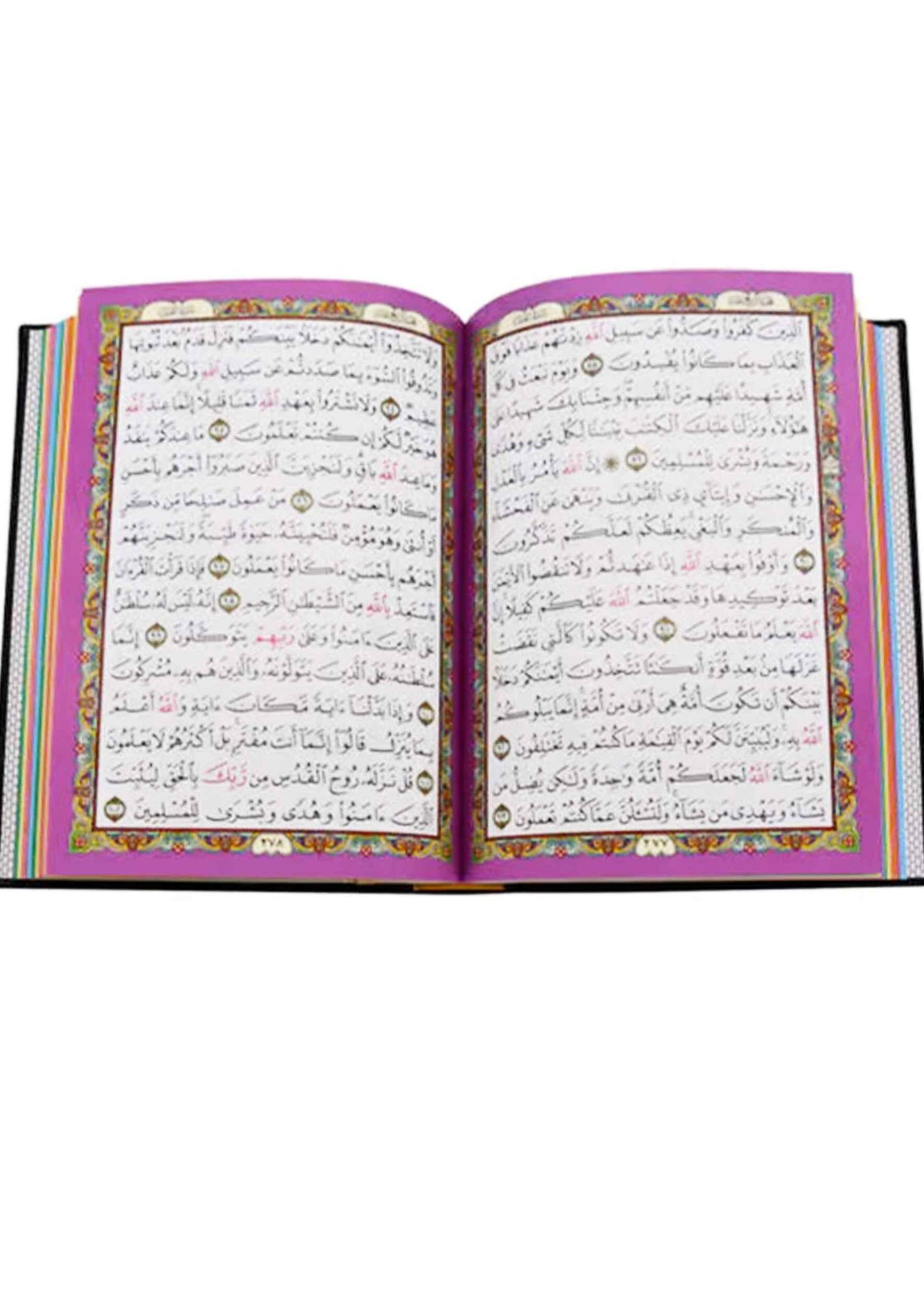 Leather Embossed Rainbow Colored Tajweedi Quran (Uthmani Script –15 Lines) – Blue