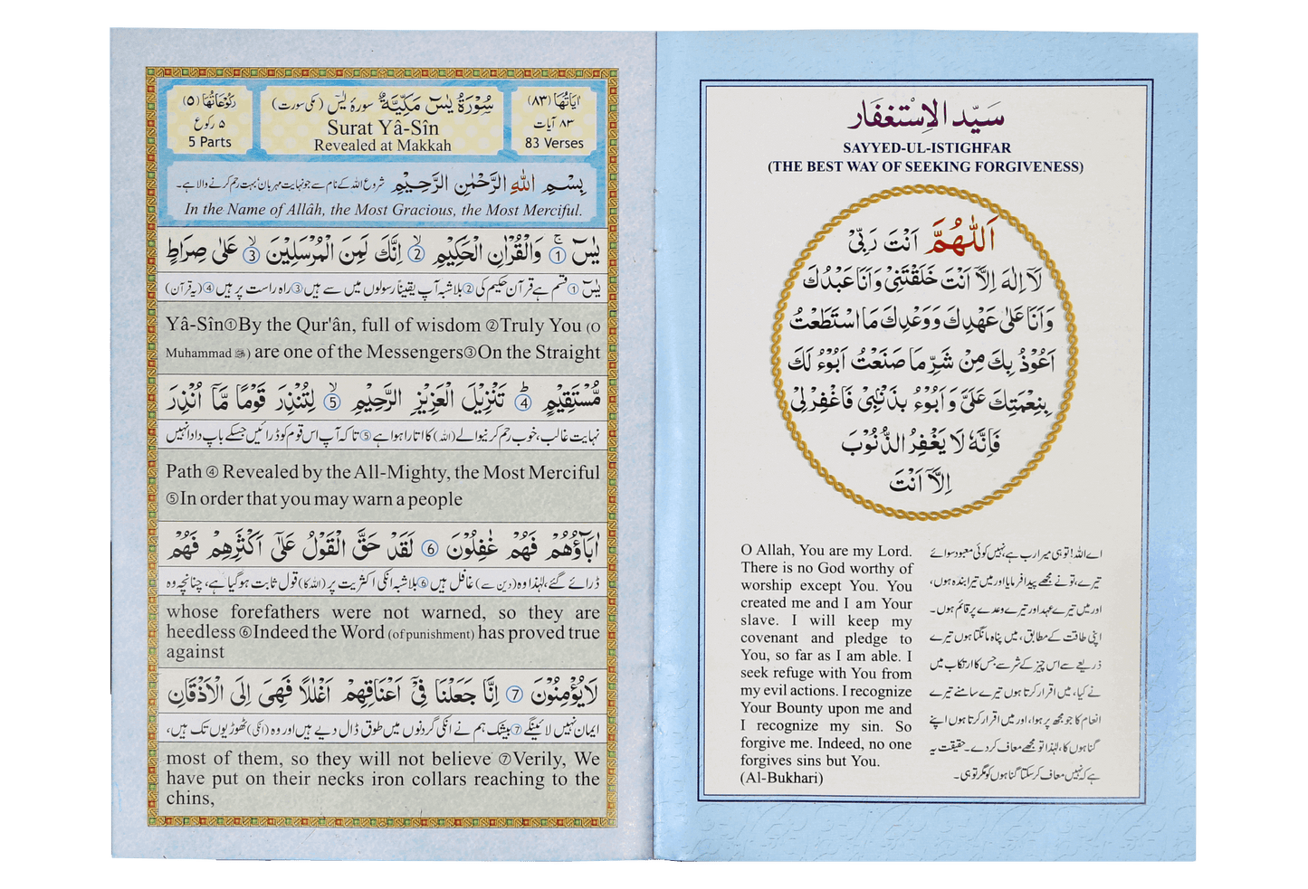 Surah Yaseen (Urdu and English)